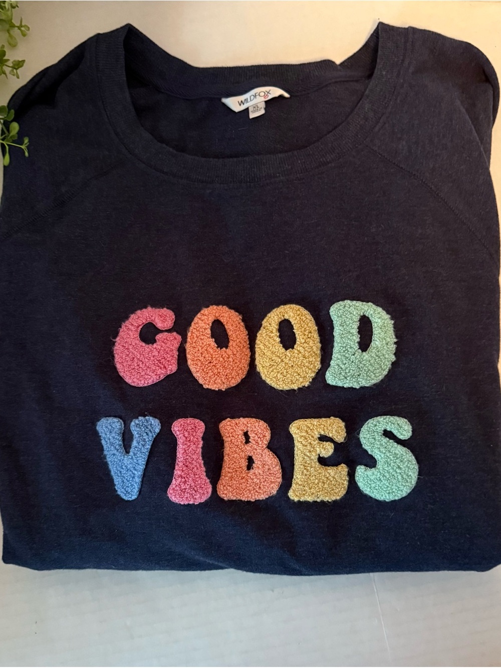 Wildfox Heather Navy Crewneck Sweatshirt - Picture 2 of 5